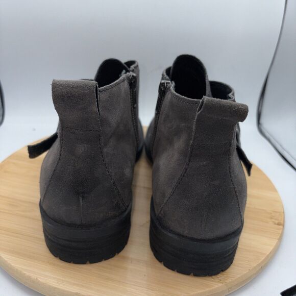 Born Gray Distressed Suede Monk Strap Ankle Boots Men’s US 11 Buckle Shoes Lug - Picture 6 of 10